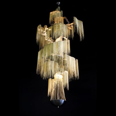 willowlamp - Enchanted faraway Trees - Suspended Chandeliers - 8-Tier - Brass - ball chain and laser-cut steel - high end modern chandeliers