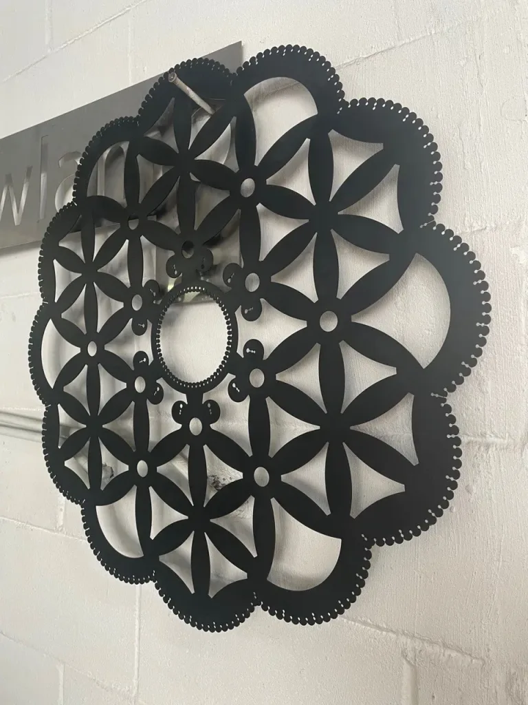 Flower of Life chandelier frame in black oxide finish