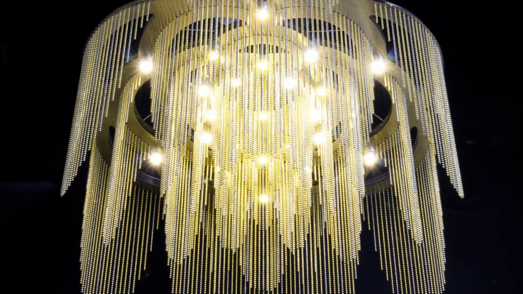 Cropped Edge Rose Chandelier in Mixed Metallics