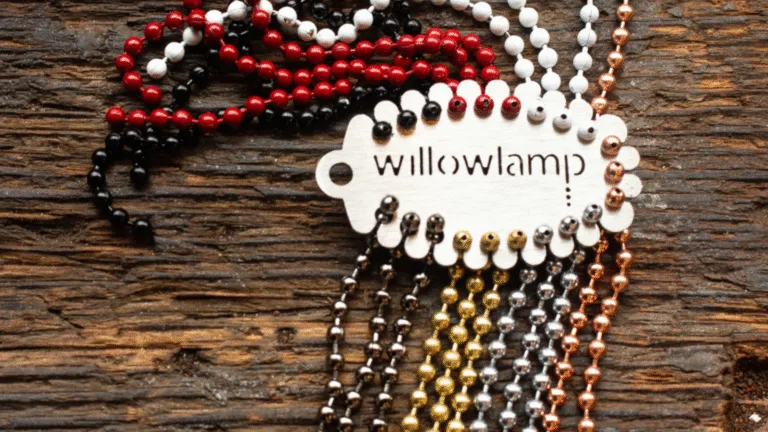 willowlamp's Standard Finishes for Metal Ball Chain in Colour & Metallics