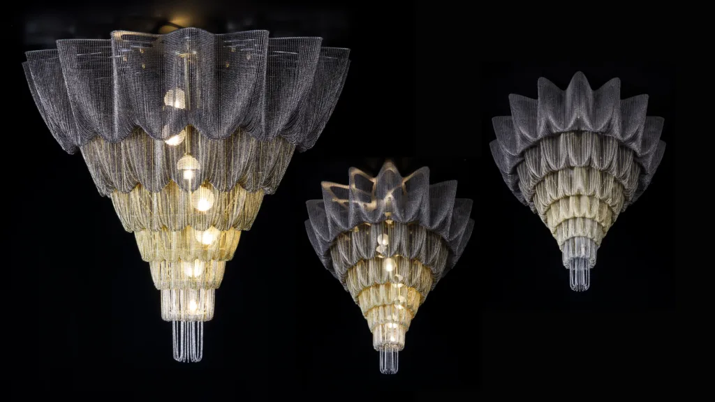 Sculptural Lighting Design as Soft Architecture The Stalactite Chandelier in a Brass & Smoke Gunmetal Ombre Gradient